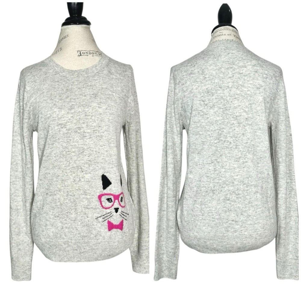 J. Crew Factory | Women | Smart Cat Gray Merino Wool Blend Crew Sweater | S-M